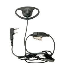 D-Ring Ear Hanger w/ PTT & Mic